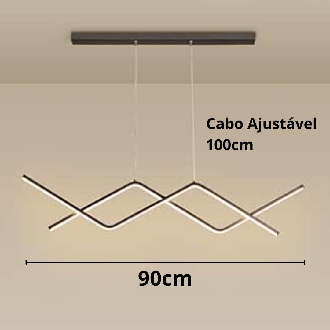 Lustre Pendente Wave Line II em Led